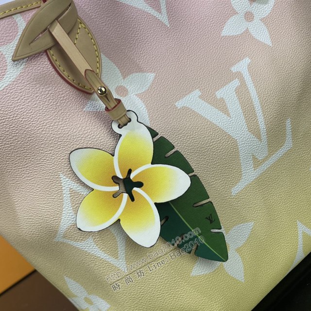 LV專櫃新款女包 路易威登Neverfull中號Tote包 漸變粉彩色 M45680 LV新款購物袋  ydh4251